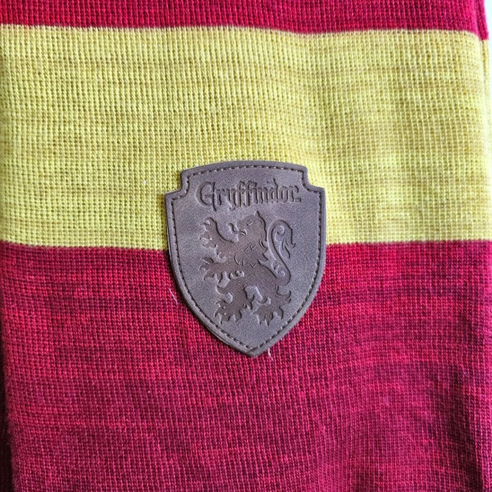 Harry Potter Gryffindor Striped Red Yellow Knit Neck Scarf  84” Fringe